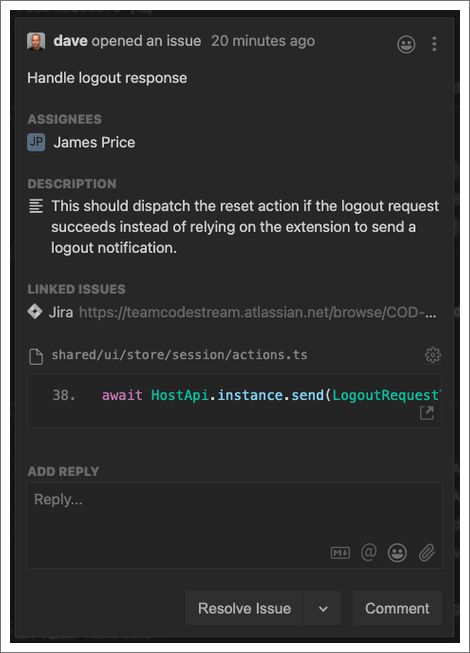 A screenshot showing an issue