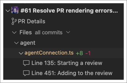 A screenshot showing comments in a pull request