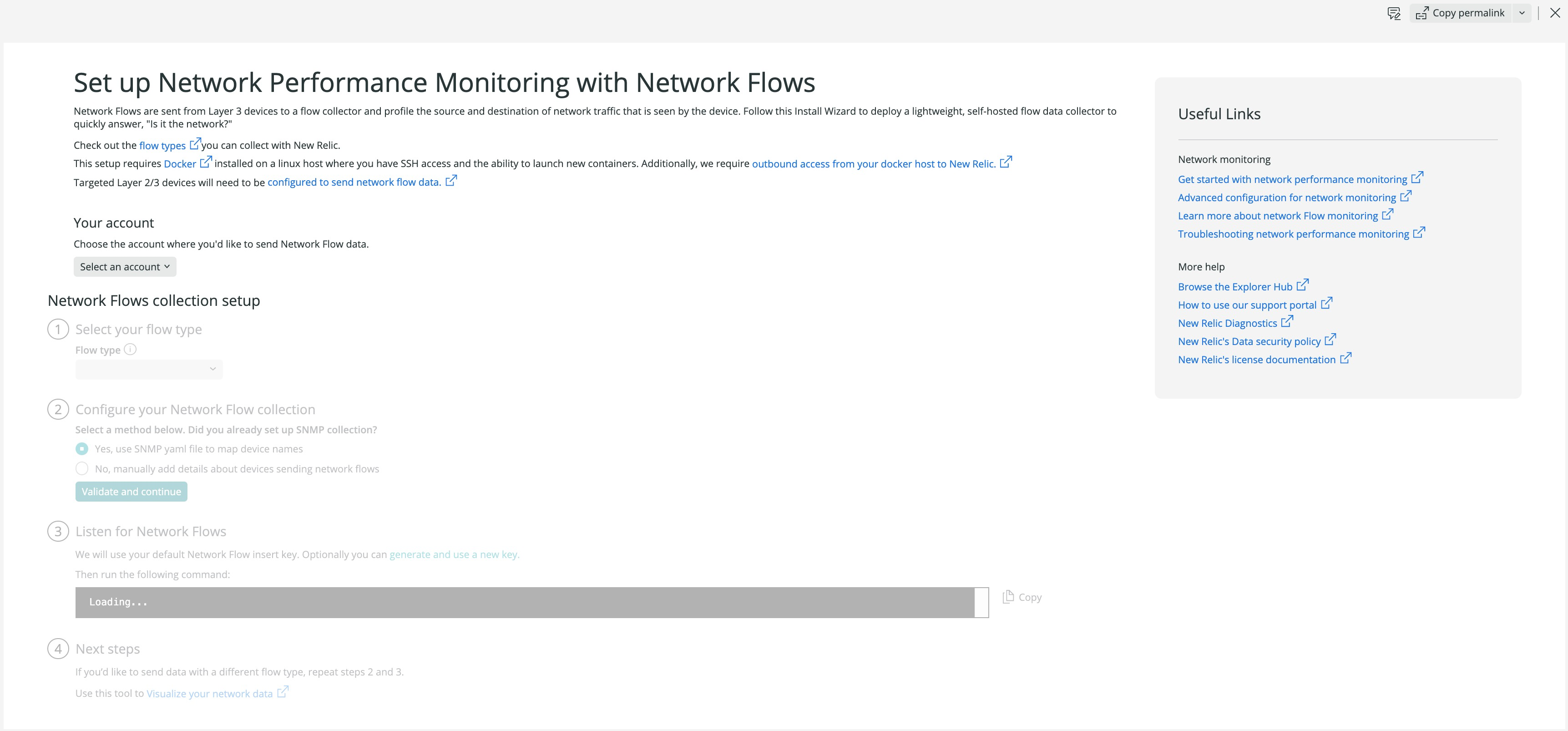 Network Flows guided setup