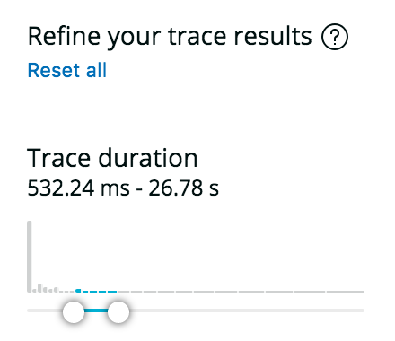 New Relic One distributed tracing - histogram