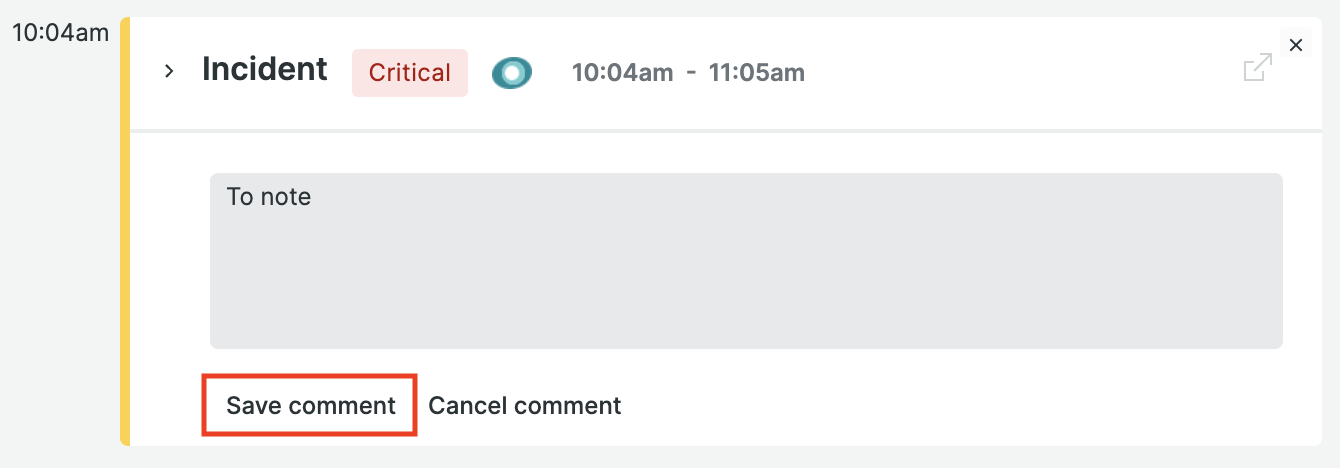 A screenshot of the postmortem comments field.